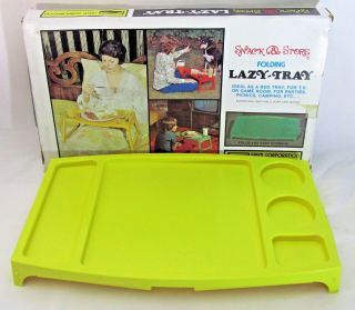 Vintage 1960s - 70s Frem Snack & Store Lazy Tray Yellow No.  356 Tv Bed Tray W/box