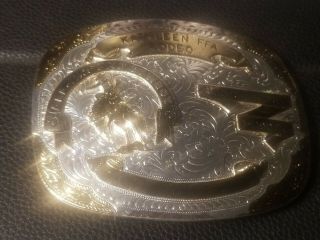 Rodeo Trophy Buckle Vintage Kathleen Ffa Rodeo 1997 All Around Cowboy