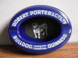 Rare Vintage Robert Porter & Co Ltd Bulldog Guinness Enamel Ashtray Of 40 