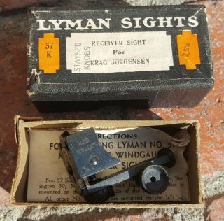 Vintage Lyman Model 57k Krag Jorgensen Rear Receiver Sight