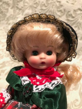 Vintage Effanbee Doll Christmas 8 Inch No Box Red And Green Dress