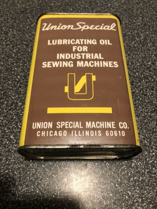 UNION SPECIAL Industrial Sewing Machine Vintage Lubricating 1 Pint Oil Tin Can 2