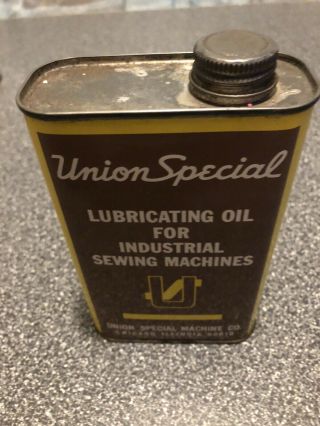 UNION SPECIAL Industrial Sewing Machine Vintage Lubricating 1 Pint Oil Tin Can 3