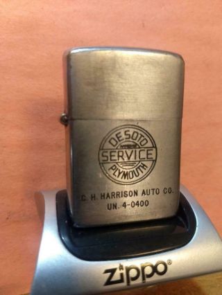 3 Barrel 203 Patent Automotive 1947 Zippo Lighter – Extra Rare Desoto - Plymouth