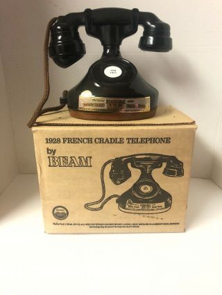 Vintage Jim Beam Whiskey Decanter Empty 1928 French Telephone W Box