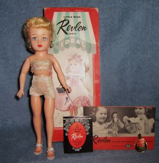 Vintage Ideal Little Miss Revlon Fashion Doll Tag Brochure Platinum Blond