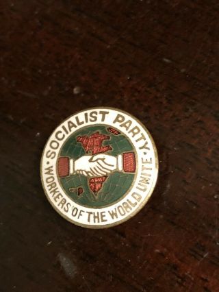 Vintage 1908 - 12 Socialist Party Workers Of The World Unite Collar Button Enamel