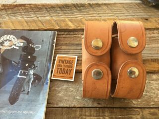 Vintage Tex Shoemaker Ud Brown Leather 4 Speed Loader Holder Medium K Frame
