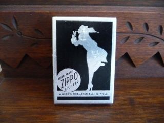 Vintage Empty Wind Proof Vargas Illustrated Zippo Lighter Cardboard Box Rare