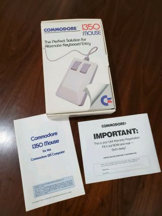 Vtg 1985 Commodore 1350 64 128 Computer Tanker Mouse Lqqk