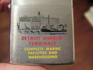 Nos Vintage 1963 Detroit Harbor Terminals Zippo Lighter Mib Ship Marine Rare