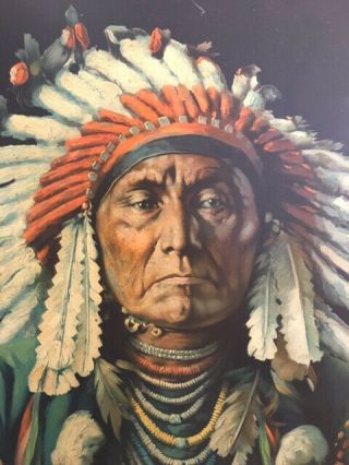 Prince Albert Tobacco Tin Litho Sign,  Chief Joseph Nez Perce - Extremely Rare 2