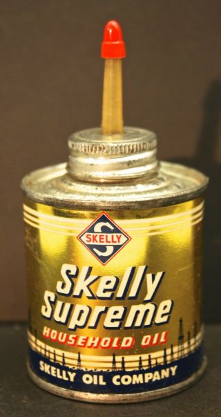 Vintage Skelly Supreme Household Oil 4 Oz Can