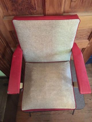 Vintage Mid Century Red Vinyl Childs Rocking Chair Toledo Woodworks Company Ohio 2