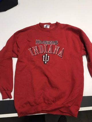 Vtg Mens Logo Athletics Indiana University Iu Hoosiers Crewneck Sweatshirt - M