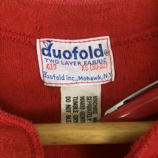 Vintage Mens DUOFOLD Red Union Suit 419 2 - Layer XS (30 - 32) Mohawk NY USA Made 3