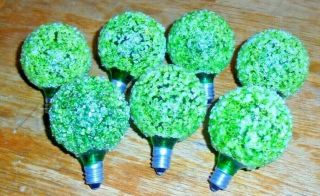 7 Vintage 2 " C7 Lighted Ice Snowballs Replacement Green Bulbs Christmas Ge C - 7