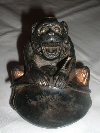 Antique Very Rare Ronson Monkey And Clam Striker Lighter / Ashtray No Wand