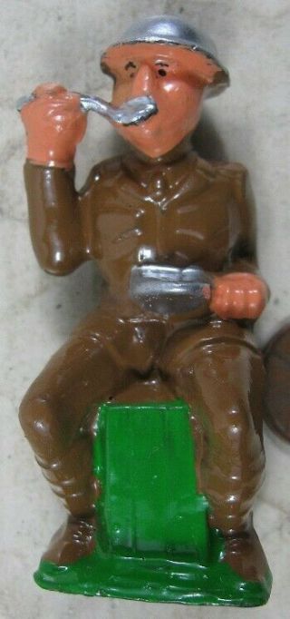Vintage Barclay Manoil Soldier Sitting Eating