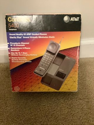 Vintage At&t 5400 Cordless Phone Desk Wall Telephone