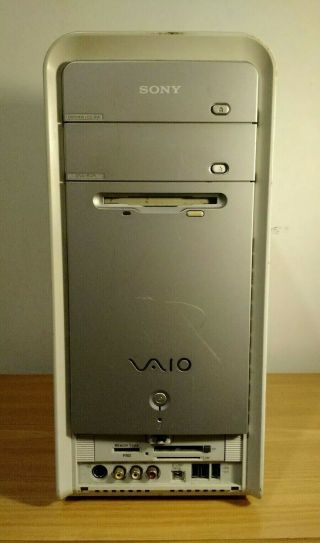 Vintage Sony Vaio Pentium 4 Desktop Computer Pcv 2252 3gb Ram Ati Radeon 9200 Pc