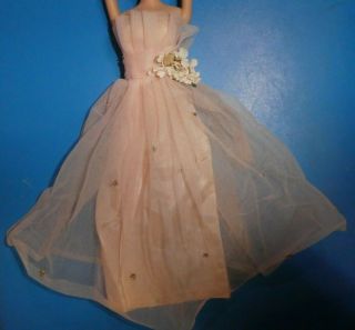 Vintage Barbie Doll Clothes - Vintage Barbie Clone Pink Evening Gown