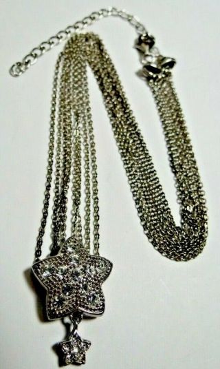 Vintage Ladies Sterling Silver & Chain & Pendant Necklace Chain 19 " Long