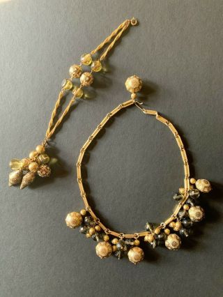 Authentic Vintage 1940s Costume Jewelry Necklace And Bracelet