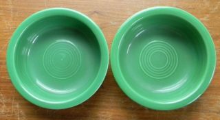 Two Vintage Fiesta Ware Medium Green 5.  5 " Fruit Bowls Homer Laughlin Rare