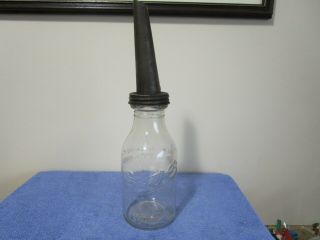 Vintage Antique En - Ar - Co Enarco Quart Size Oil Bottle With Spout