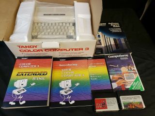 Vintage Tandy 128k Color Computer 3 Model 26 - 3334 W/ Box Manuals Games
