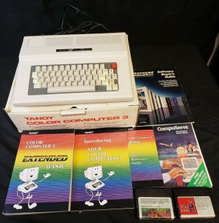 Vintage Tandy 128K Color Computer 3 Model 26 - 3334 W/ Box Manuals Games 3