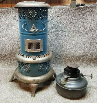 Antique Vintage Perfection Oil Kerosene Heater No.  630 Blue Enamel W/tank