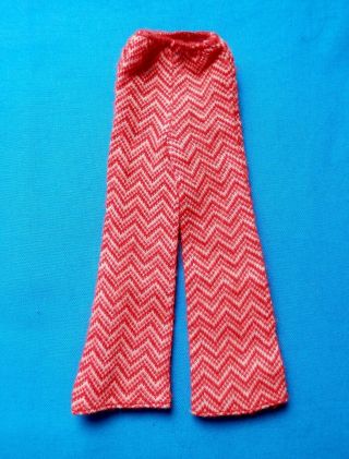 Vintage Barbie Zig Zag Bag 3428 Red White Bell Bottom Slacks Pants Htf Vgc 1971