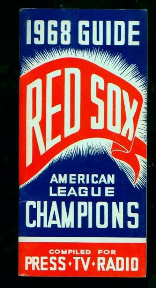 1968 Boston Red Sox Mlb Baseball Media Guide