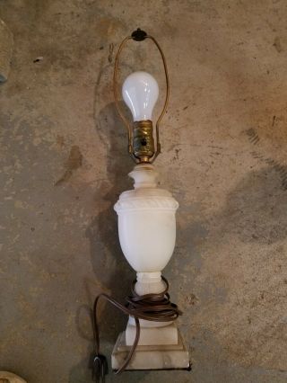 Victorian/vintage/antique Italian Marble/alabaster Table Lamp.  Chip On The.