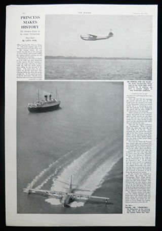 Saunders - Roe Princess Sr.  45 Flying Boat Maiden Flight Photo Article 1952