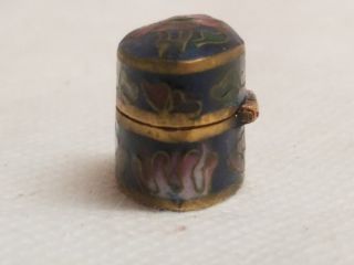 Vintage Early - Mid 20th Century Chinese Cloisonné Hinged pill box 2