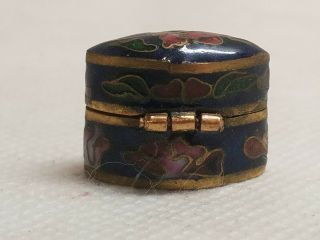 Vintage Early - Mid 20th Century Chinese Cloisonné Hinged pill box 3