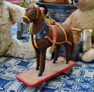 Antique German Pull Toy Horse