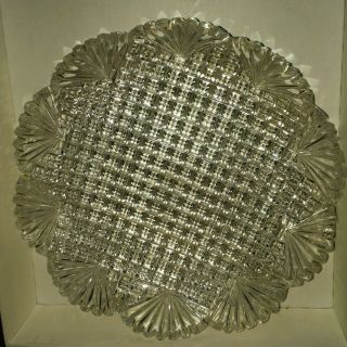 Vintage Crystal Small Diamond Cut Pattern Candy Dish