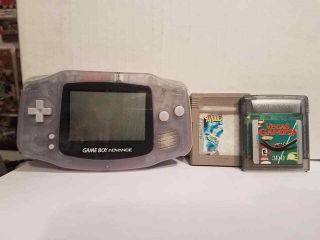 Vintage Nintendo Clear Purple Game Boy Advance Agb 001 W/2 Games [look]