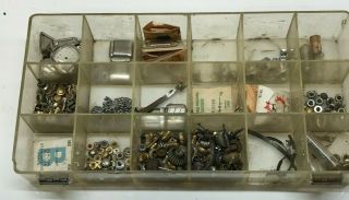 Vintage Pocket & Wrist Watch Crowns,  Plus More Parts In Plastic Tray