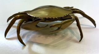 Vintage Brass Crab Ashtray with Removable Insert 3