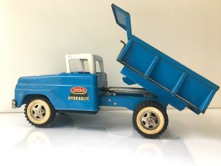 Vintage Collectible 1960s Tonka Pressed Steel Hydraulic Dump Truck Blue