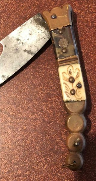 OLD ANTIQUE SPANISH NAVAJA KNIFE SMALLER SIZE 2