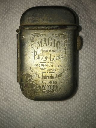 Vintage Oct 29 1889’s Magic Pocket Lamp Koopmans,  York,  Metal Detector Find