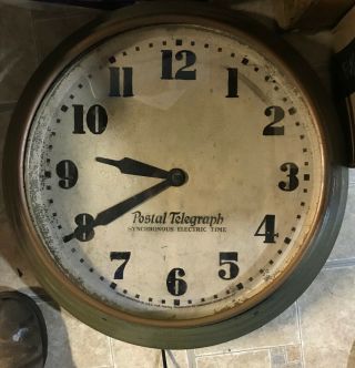 Vintage 20 Inch Postal Telegraph Clock Hammond Instrument Co.