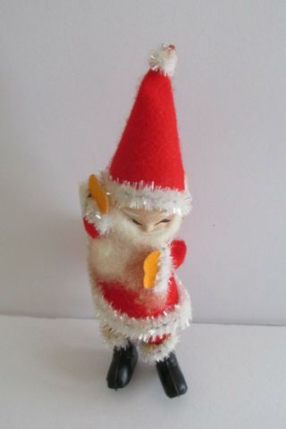 6 Vtg Nib Old Stock Santas Pipe Cleaner & Felt Made In Japan Tags & Box