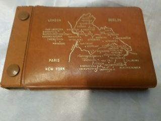 Small Leather German Autograph Photo Book Europe Ww2